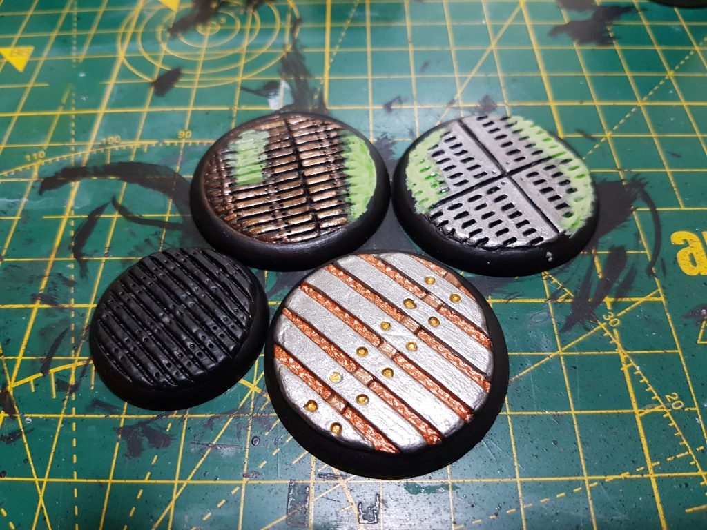 Bases undercoated and painted