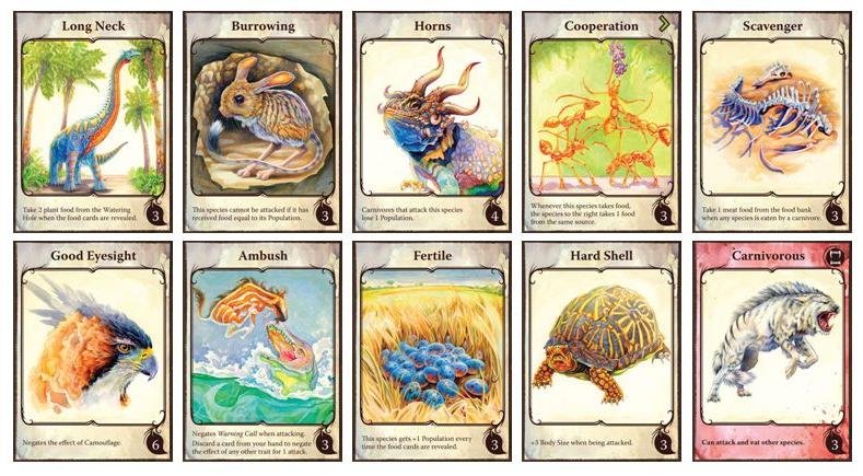 Evolution trait cards